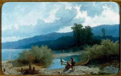 Paisagem do Lago (Lakescape) Pintura de Angelo Beccaria (1820-1897) 1862 Dim 55,5x90,3 cm Genes, Galleria d