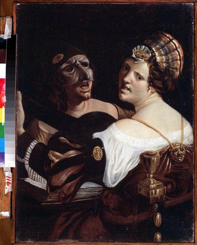 Actores cantores. Pintura de Angelo Carlo Velli (meados do século XVIII). Óleo sobre tela, 64,3 x 48 cm. Arte italiana do século XVIII. Museu Estatal de Arte, Yekaterinburg, Rússia. de Angelo Carlo Velli