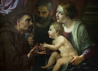 Sagrada família com São Francisco de Assis de Angelo Caroselli