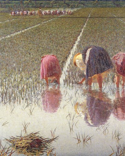 Por oitenta centavos, de Angelo Morbelli (1853-1919), Óleo sobre tela, 67,5x124,5 cm, Detalhe de Angelo Morbelli