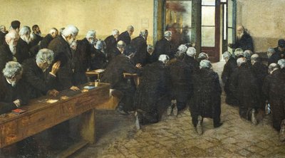 O viaticum,1884 (óleo sobre tela) de Angelo Morbelli