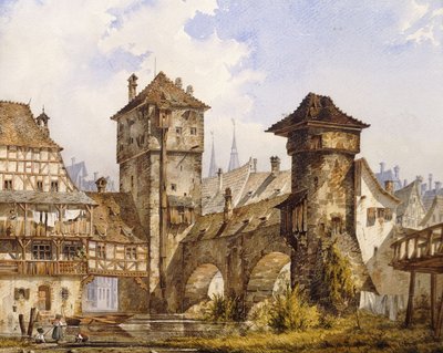 Uma vista de Nurnberg, 1856 de Angelo Quaglio
