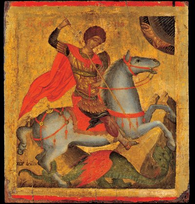 Akotandos, Angelos (ativo ca. 1425-1460) São Jorge e o Dragão Tempera no painel ca. 1440-1460 Museu Benaki, Atenas 40,8x37,5 de Angelos Akotantos