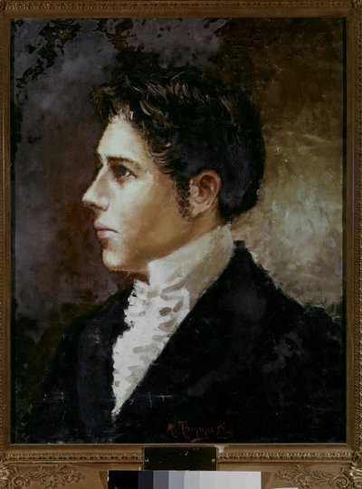 Retrato de Franco Alfano (óleo sobre tela) de Angiolo Tommasi