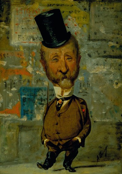 Caricatura de Carlo Lorenzini (óleo sobre tábua) de Angiolo Tricca