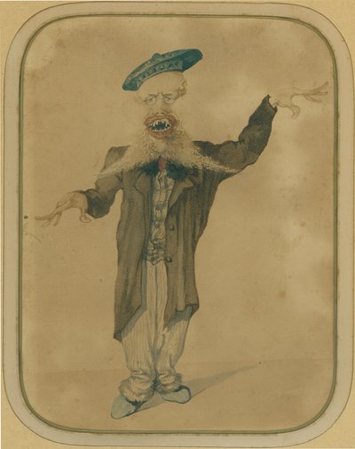 Caricatura de Telemaco Signorini de regresso de Paris, c.1884 (têmpera sobre cartão) de Angiolo Tricca