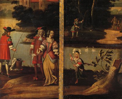 Ecrã frente e verso quatro vezes, c.1700 de Anglo Flemish School