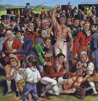 O boxe em Inglaterra no início do século XIX (litografia a cores) de Angus McBride