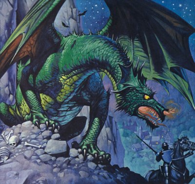 Dragões (litografia a cores) de Angus McBride