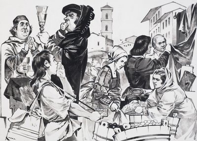 Comércio Florentino (guache sobre papel) de Angus McBride