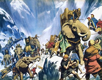 Aníbal a atravessar os Alpes de Angus McBride