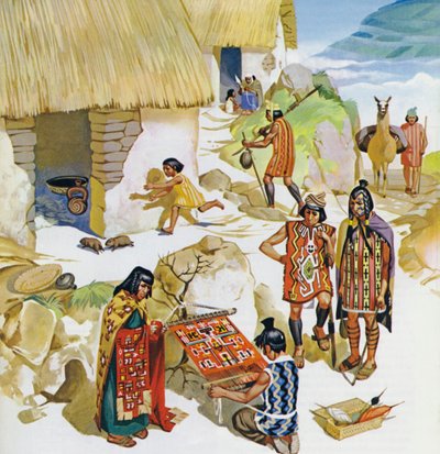 Casa no Peru, c AD 100 (litografia a cores) de Angus McBride