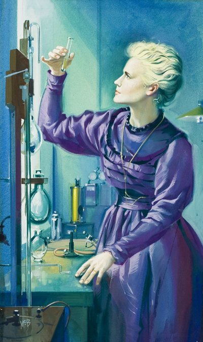 Madame Curie (1867-1934) (guache sobre papel) de Angus McBride