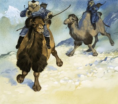 Guerreiros mongóis em camelos de Angus McBride