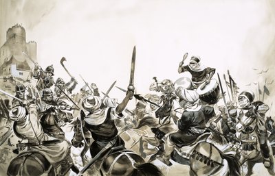 Guerreiros mouros que atacaram as forças espanholas em 711 de Angus McBride