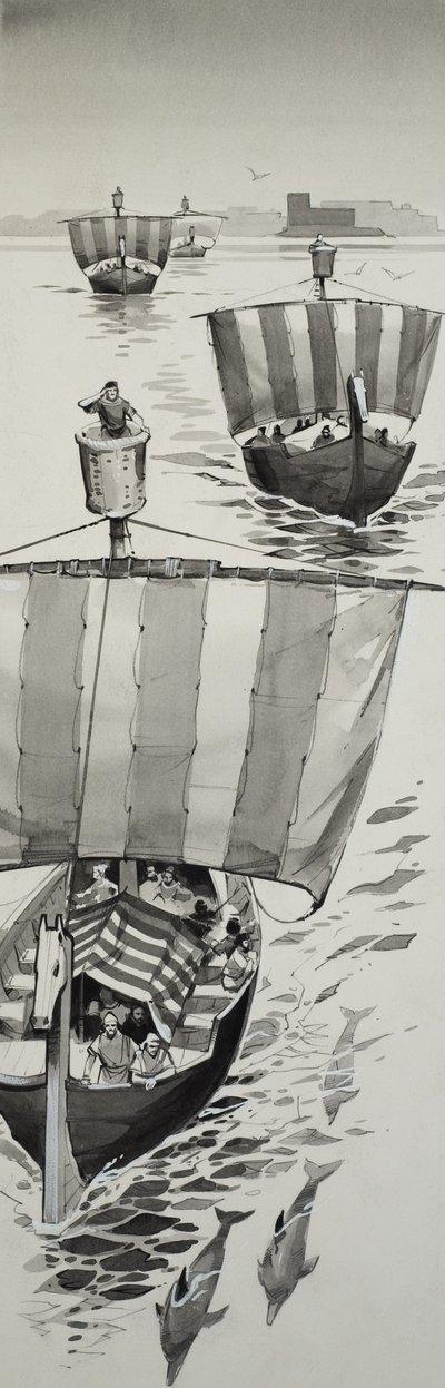 Fenícios (guache sobre papel) de Angus McBride