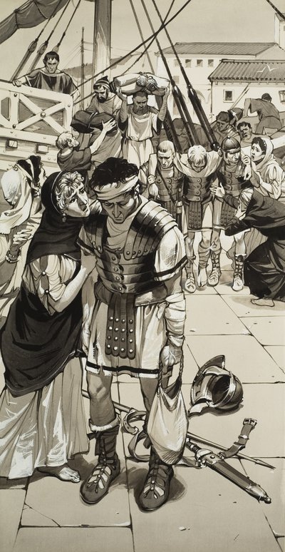 Derrota romana (guache sobre papel) de Angus McBride