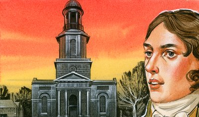 Samuel Taylor Coleridge em frente de St Chad