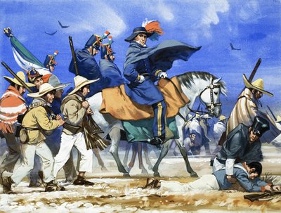 Santa Anna conduziu o seu exército mal equipado e mal vestido numa marcha mortal através das planícies geladas de Coahuila de Angus McBride
