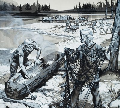 Os povos da floresta da Escandinávia (guache sobre papel) de Angus McBride