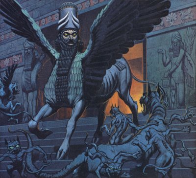O Lamassu (litografia a cores) de Angus McBride