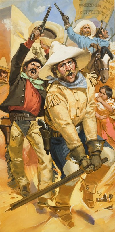 Trouble in Texas (guache sobre papel) de Angus McBride