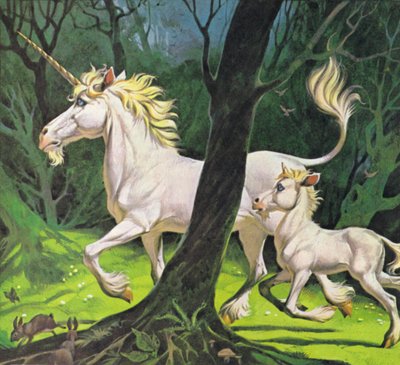 Unicórnios (litografia a cores) de Angus McBride