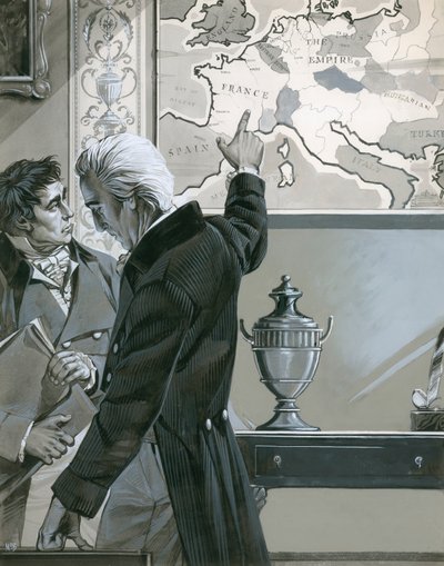 William Pitt apontando para o mapa de França de Angus McBride
