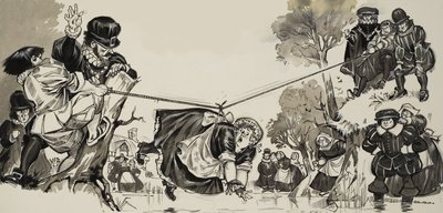 Caça às bruxas (guache sobre papel) de Angus McBride
