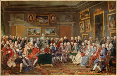 O salão da Madame Geoffrin de Anicet Charles Lemonnier