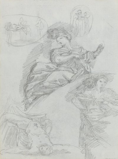 Estudos de Figuras [verso] de Anicet Charles Gabriel Lemonnier