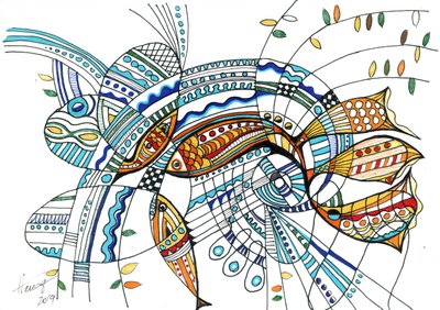 Peixe abstrato vibrante de Aniko Hencz