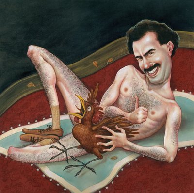 Borat, 2006 (acrílico sobre cartão de ilustração) de Anita Kunz