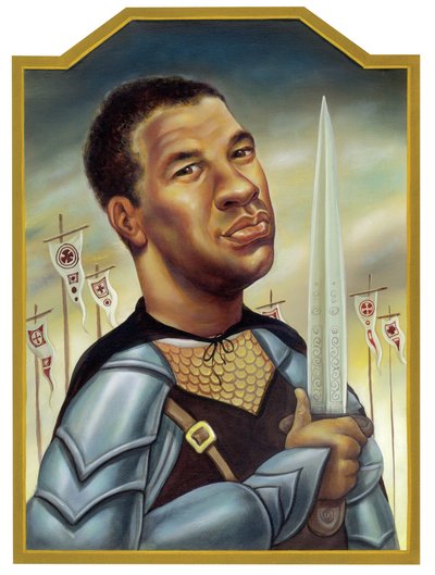Denzel Washington, 2002 (acrílico sobre placa de ilustração) de Anita Kunz