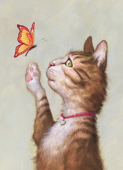 Eustace Tabby, 2019 (acrílico sobre placa de ilustração, inédito) de Anita Kunz