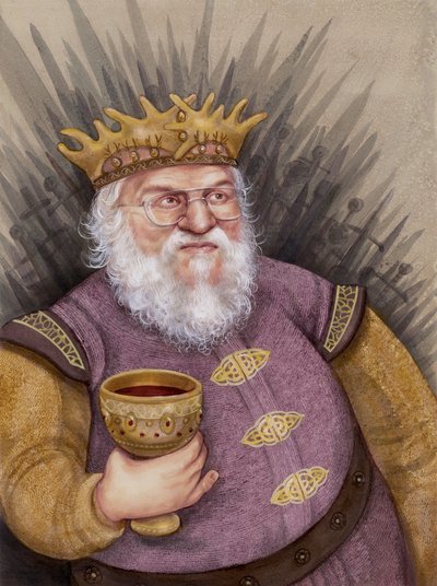 George RR Martin, 2011 (acrílico sobre placa de ilustração) de Anita Kunz