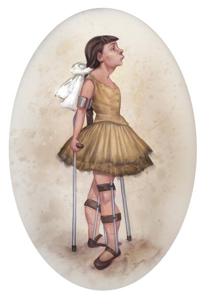 Pequena bailarina de catorze lágrimas, 2019 (tinta acrílica sobre placa de ilustração) de Anita Kunz