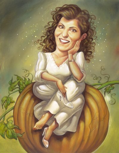 My Big Fat Greek Wedding, 2002 (acrílico sobre placa de ilustração) de Anita Kunz