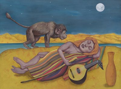 The Sleeping Roma, 2015 (tinta acrílica sobre cartão de ilustração) de Anita Kunz