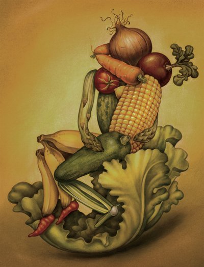 Vegan Kiss, 2010 (tinta acrílica sobre cartão de ilustração) de Anita Kunz