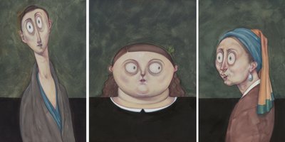 Women Chilling, 2017 (tinta acrílica sobre placa de ilustração) de Anita Kunz