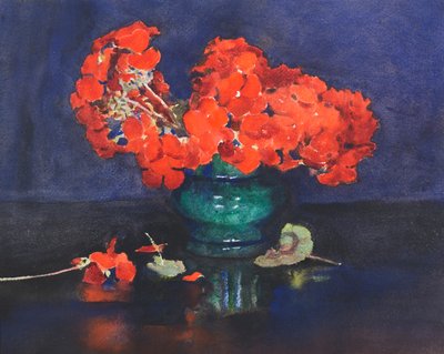 Gerânios (aguarela) de Ann Spence Black