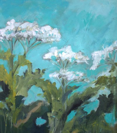 Flores brancas num céu turquesa de Anna-Karin Bergius