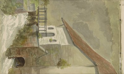 Casa sobre um canal em Valkenburg de Anna Catharina Maria van Eeghen (possibly)