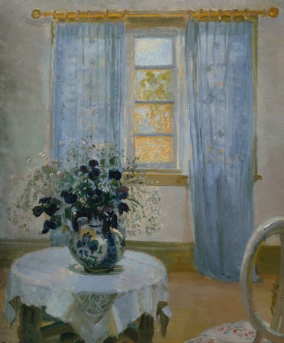 Interior com clematis (flor) de Anna Kirstine Ancher