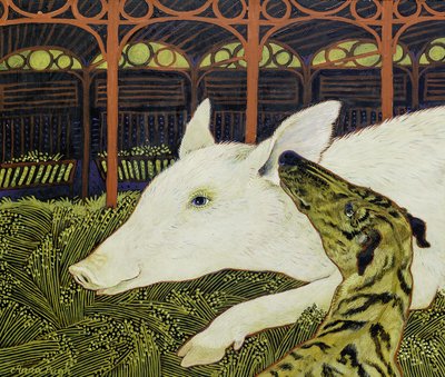 O melhor dos amigos, 2017 (acrílico) de Anna Pugh