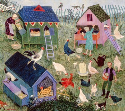Recolha de ovos, 2003 (acrílico) de Anna Pugh