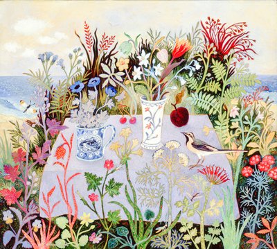 Flores sobre uma mesa, 2004 (acrílico) de Anna Pugh