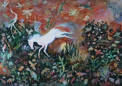 Salto à Lua, 2018 (acrílico) de Anna Pugh