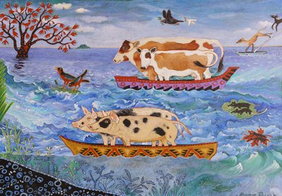 Fora da Arca, 2018 (acrílico) de Anna Pugh